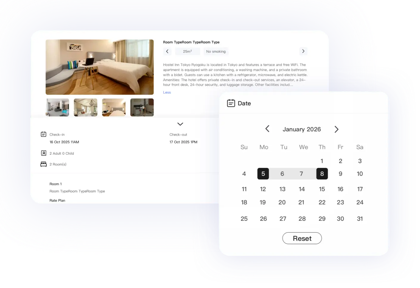 Booking Engine Interface